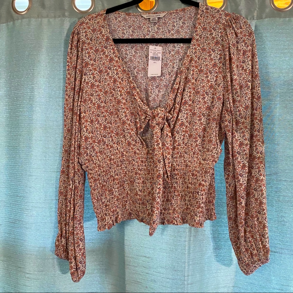 american eagle smocked long sleeve!